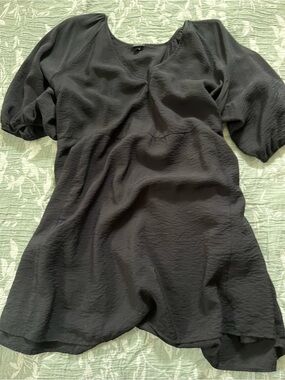 torrid Black Textured V-Neck Blouse